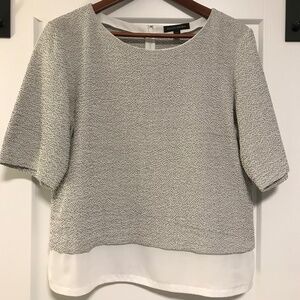 Banana Republic blouse, Size L, white, black and grey